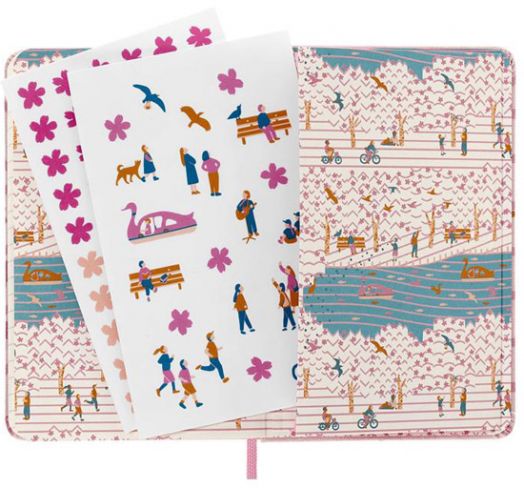 Джобен тефтер Moleskine Sakura Couple с твърди корици и линирани страници