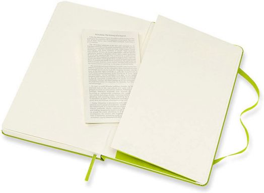 Класически зелен тефтер Moleskine Classic Lemon Green с твърди корици и линирани страници