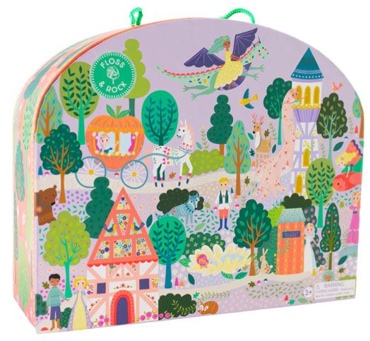 Кутия за игра с дървени фигурки Floss & Rock, Fairy Tale - Принцеси