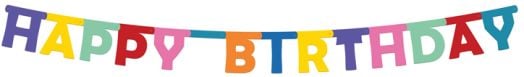 Хартиен гирлянд Folat - Happy Birthday Color Pop