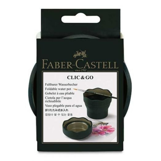 Чаша за рисуване Faber-Castell Clic & Go, тъмнозелена