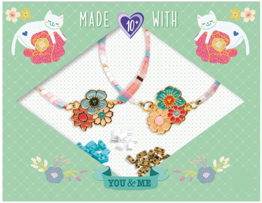 Креативен комплект Djeco: Направи си гривни - Цветя