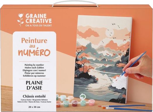 Комплект за рисуване по номера Graine Creative - Азиатска равнина 20 x 30 см.
