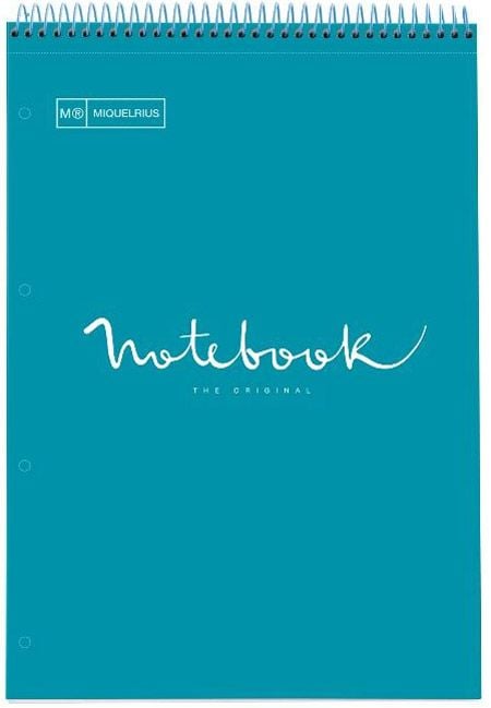 Бележник Miquelrius Reporter Emotions А4 със спирала, 80 листа на малки квадратчета, морско син