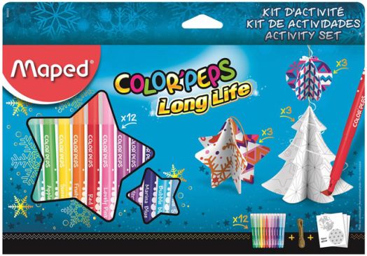 Комплект флумастери Maped Color'Peps + коледни декорации