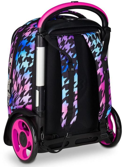 Ученическа раница на колела Seven Detach Glow Love и телескопична дръжка