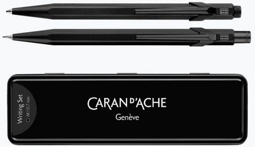 Комплект химикалка и автоматичен молив Caran d'Ache 849 Black Code