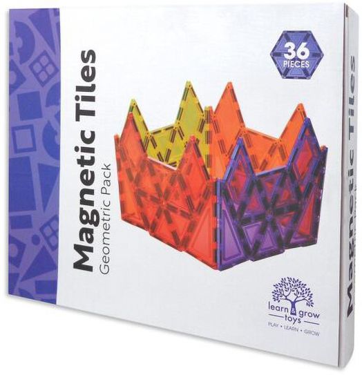 Магнитен конструктор Learn and Grow Toys - Геометрични фигури, 36 части