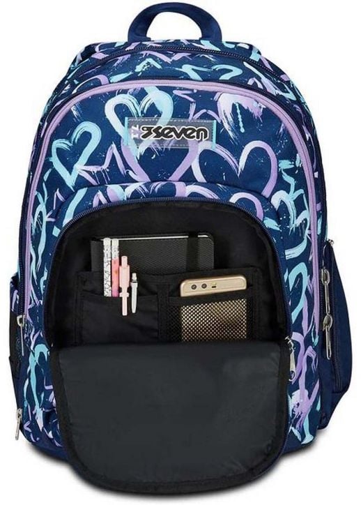 Ученическа раница Seven Advance Detach Crystal Purple с две отделения