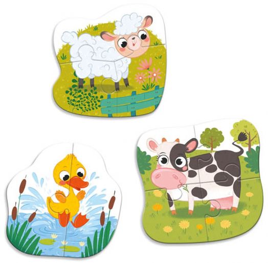 Пъзел Dodo 3 в 1: Животните от фермата