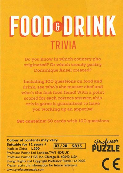 Игра Professor Puzzle: Food & Drink Trivia