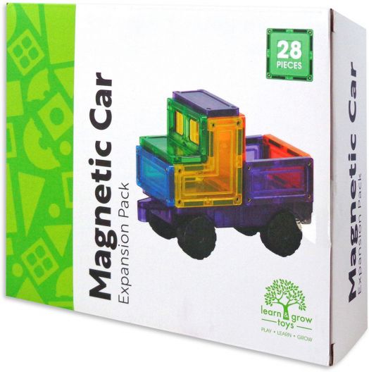 Магнитен конструктор Learn and Grow Toys - Автобомили, 28 части