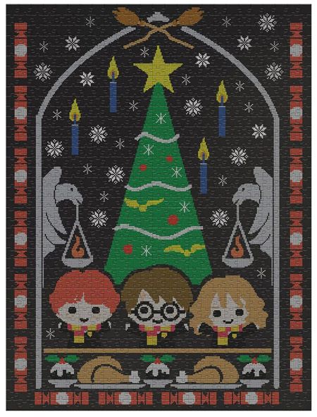 Пъзел Winning Moves: Harry Potter - Коледа в Хогуортс, 1000 части