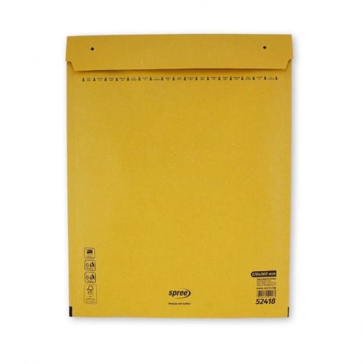 Удароустойчив кафяв плик Spree с въздушни мехурчета, 270 x 360 мм.