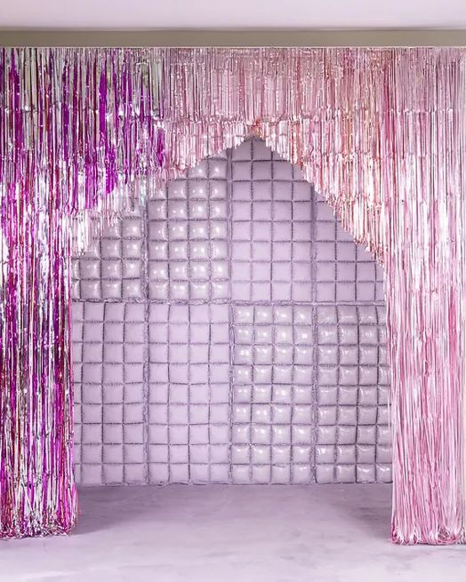 Фолиев балон PartyDeco - Двустранна завеса, лилав