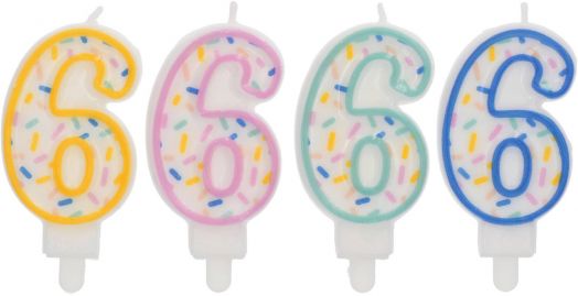 Свещ за рожден ден Folat Sprinkles - Цифра 6
