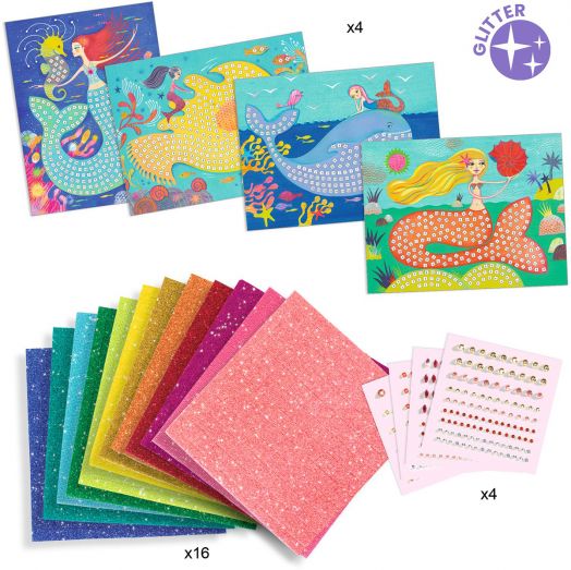 Творчески комплект Djeco: Мозайка - Русалки