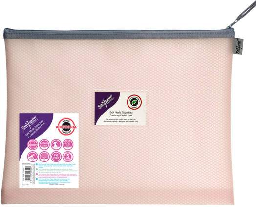 Папка с цип Snopake Mesh Zippa Bag B4, пастелно розово