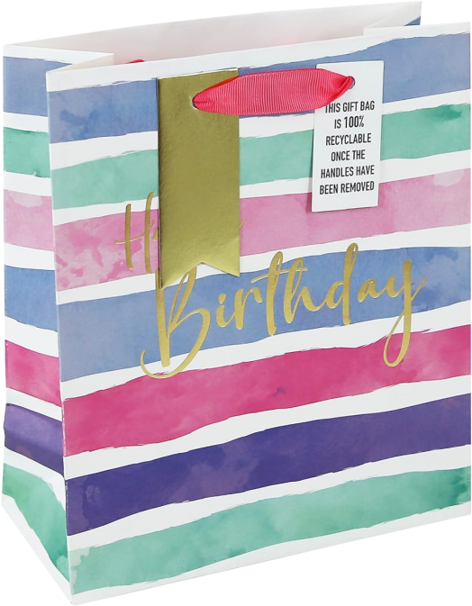 Подаръчна торбичка Eurowrap - Пастелни ивици, малка