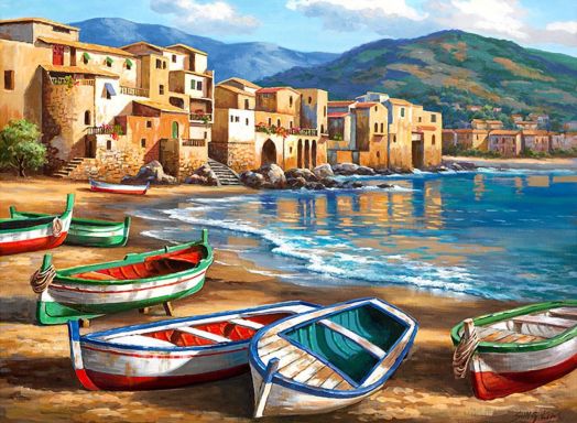 Комплект за лесно рисуване с акрилни бои Royal & Langnickel - Градски плаж