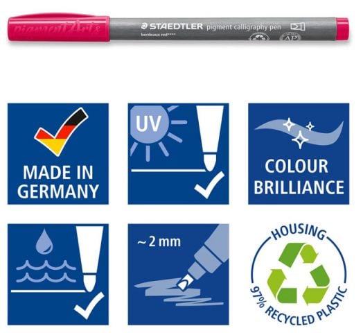 Комплект калиграфски маркери Staedtler Pigment Arts 375, 12 цвята