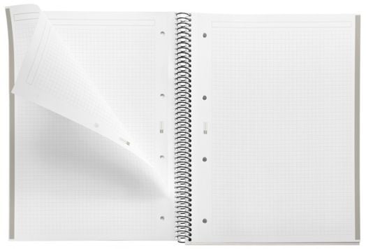 Тетрадка Miquelrius The Original Grey PP А4 със спирала, 80 листа на малки квадратчета