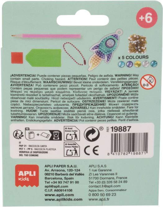 Креативен комплект Apli Kids - Направи си сам ключодържател ракета