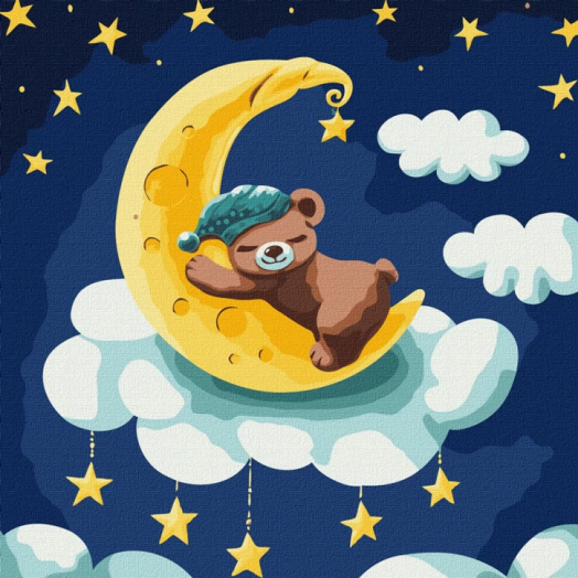 Комплект за лесно рисуване с акрилни бои Ideyka - Приказна нощ, 30 х 30 см.