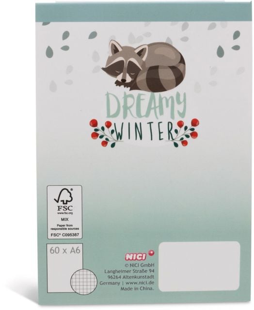 Бележник Nici Dreamy Winter - Полярна лисица, 60 листа