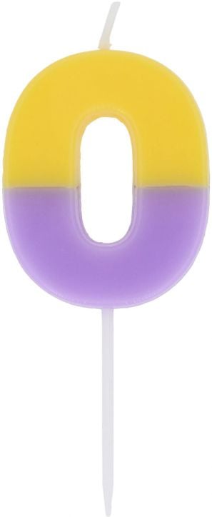 Свещ за рожден ден Folat Stripetastic - Цифра 0