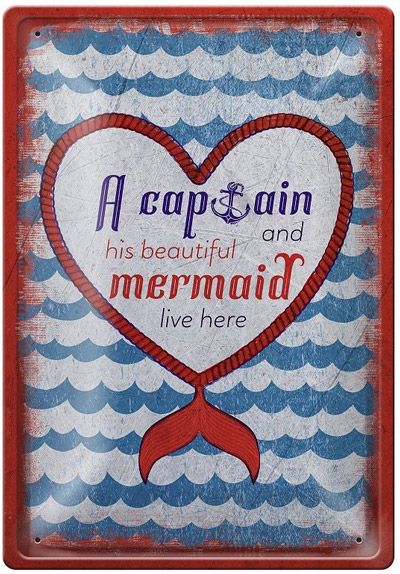 Метална табелка - Captain & Mermaid