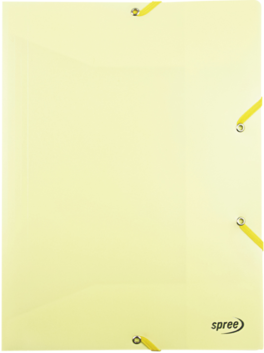 Папка с ластик Spree Pastel A4, жълта