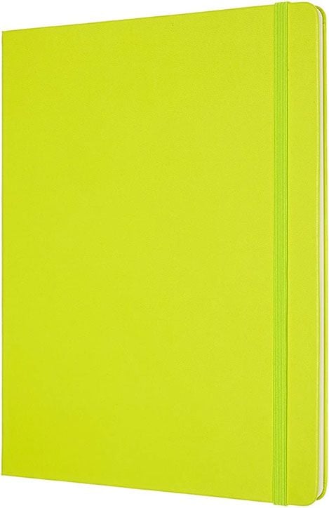Голям зелен тефтер Moleskine Classic Lemon Green с твърди корици и ненирани страници
