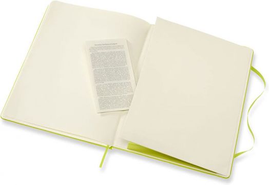 Голям зелен тефтер Moleskine Classic Lemon Green с твърди корици и ненирани страници