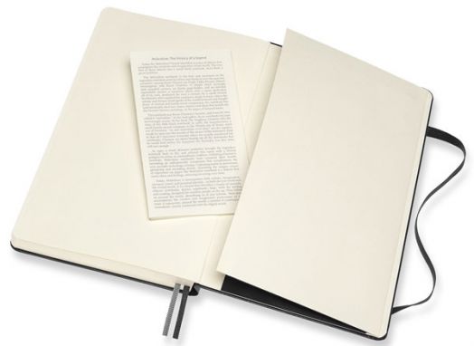 Черен тефтер Moleskine Classic Notebook Plain Expanded Version Black с твърди корици и бели нелинирани листа