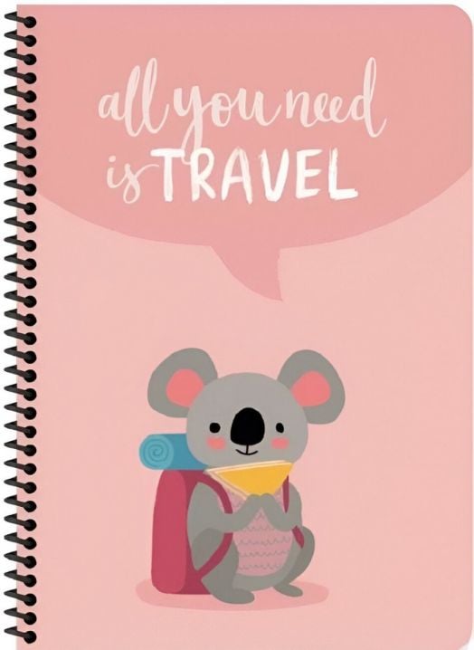 Тетрадка Keskin Color Travel A4, 80 листа с широки редове, асортимент