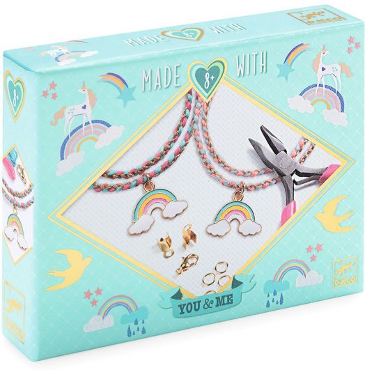 Креативен комплект Djeco: Направи си гривни - Дъга