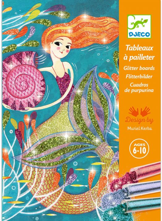 Комплект за рисуване с брокат Djeco - Mermaid