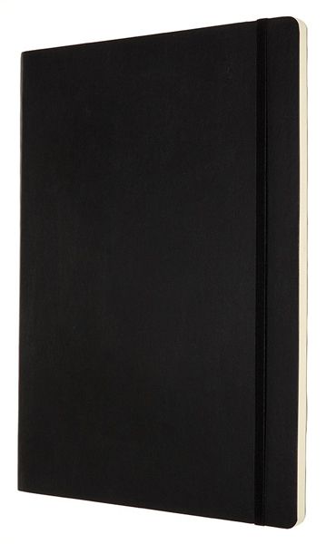 Черен тефтер Moleskine Classic Black в размер A4 с меки корици и нелинирани листа