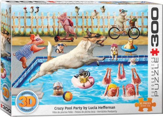 3D лещовиден пъзел Eurographics - Crazy Pool Day, 300 части