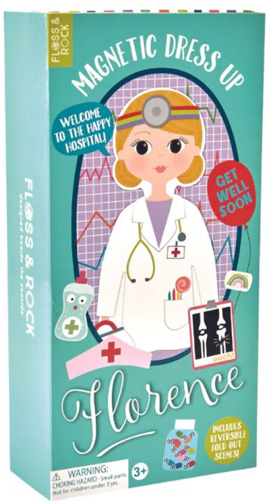 Дървена кукла за преобличане Floss & Rock, Magnetic Dress up Doll - Florence