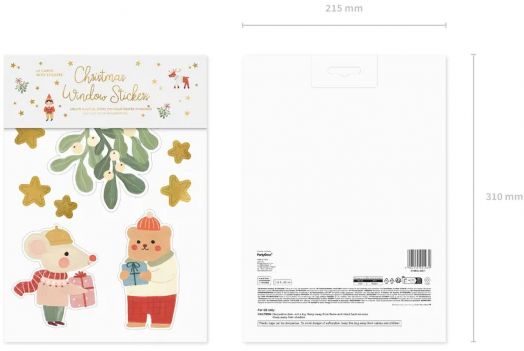 Комплект коледни стикери за прозорци PartyDeco, 40 бр.