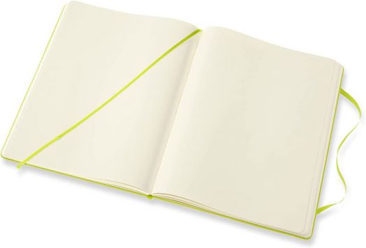 Голям зелен тефтер Moleskine Classic Lemon Green с твърди корици и ненирани страници