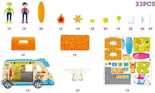 Игрален комплект Hape - Приключенски ван