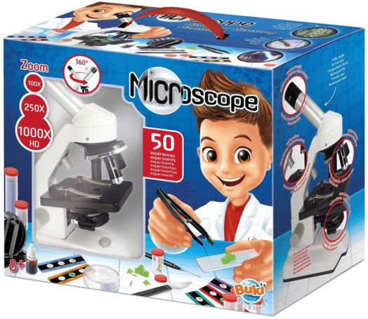 Mикроскоп с аксесоари Buki - 50 експеримента