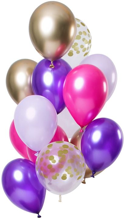 Комплект балони Folat - Purple Posh, 12 бр.