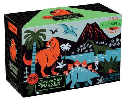 Детски светещ пъзел Mudpuppy: Динозаври, 100 части