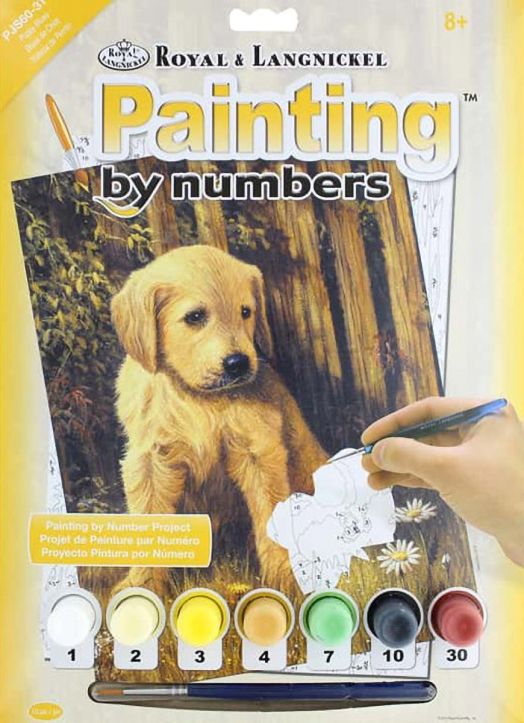 Комплект за лесно рисуване с акрилни бои Royal & Langnickel - Кученце
