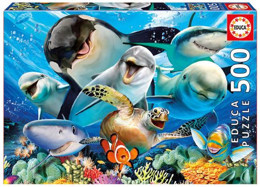 Пъзел Educa: Селфи под вода, 500 части