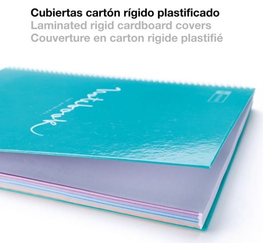 Тетрадка Miquelrius Emotions А5 със спирала, 120 листа на широки редове, морско синя